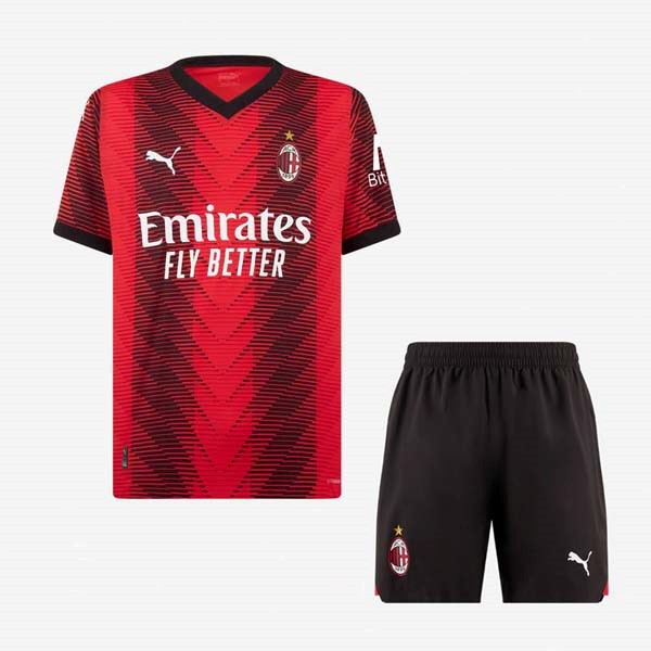 Camiseta AC Milan Primera equipo Niños 2023-24